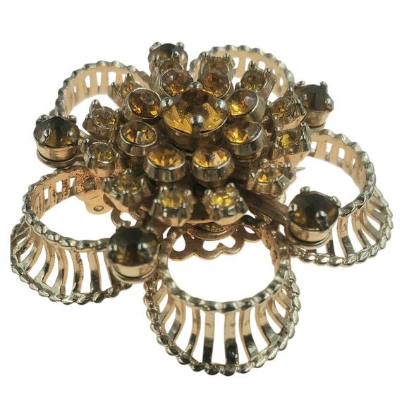 Vintage Barclay Brooch - 1940s - Openwork Rhinestone Brooch - Picture 3 of 7